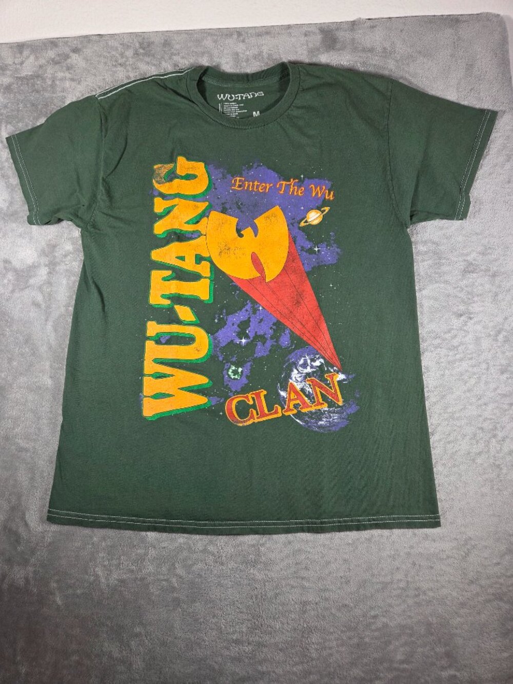 Wu-Tang Clan "Enter the WU" Graphic Rap Tee - Olive Green Size M